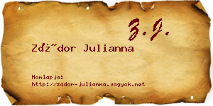 Zádor Julianna névjegykártya
